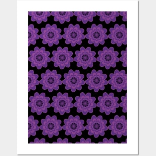 Psychedelic Purple Flowers Posters and Art